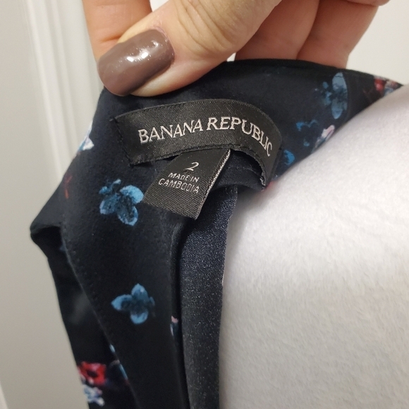 Banana Republic Floral Print Bateau Neck Open Back Dress Size 2, Cocktail Party - Picture 9 of 12